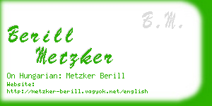 berill metzker business card